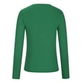 thumbnail image 3 of MIANHT Long Sleeve Basic Shirts for Women Solid Round Neck Slim Fitted Stretch Ribbed Long Sleeve Casual Tops Women Basic Tops, 3 of 5