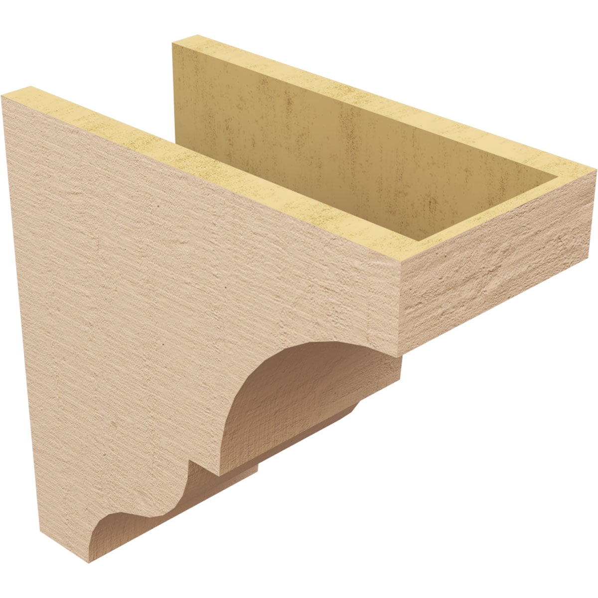 7"W x 14"D x 14"H Classic Asheboro Rough Cedar Woodgrain TimberThane Corbel, Primed Tan