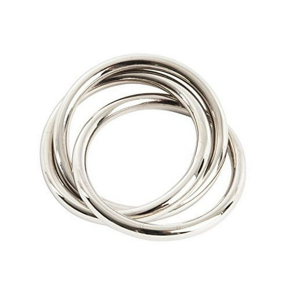 Classic Three Rings Design Silver Napkin Ring, Set of 4