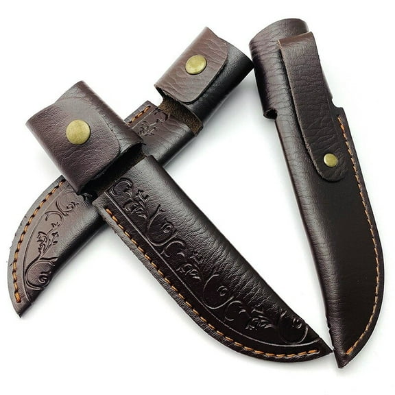 Camping Scabbard with Waist Clip, PU Leather Holster for Outdoor Knife and Gear