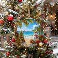thumbnail image 5 of Welcome Sign for Front Door, Christmas Coastal Snowman Round Metal Wall Art Wreaths, Winter Beach Xmas Coconut Tree Outdoor Indoor Wall Hanging Sign for Porch Decor Housewarming Gifts 7.9 Inch, 5 of 8