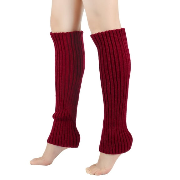 Namzi Leg Warmers for Women, Leg Warmers Knit with Anti-slip Elastic Cuff, Y2K Fashion Party Sports Yoga Ballet Dance，Wine Red