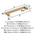 thumbnail image 5 of Amerock Monument 5-1/16 inch Center-to-Center Champagne Bronze Cabinet Pull, 25 Pack, 5 of 7