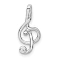 thumbnail image 1 of Beautiful Sterling Silver Rhodium-plated CZ Treble Clef Slide, 1 of 1
