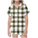 thumbnail image 1 of Odeerbi 2-12 Años Niños Niñas Pijama de Verano de Satén Con Solapa de Muesca Camisas de Manga Corta Pantalones Cortos Conjunto Suave Estampado Retro de Cuadros Ropa de Dormir, 1 of 6