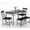Black, variant on Panapinka Industrial Wood Top 4-Piece Dining Table Set with 2 Upholstered Chairs & Storage Bench, Metal Frame Kitchen Dining Furniture in Bas-Relief/Tiger Wood/Teak Oak Finishes for Small Apartment
