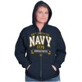thumbnail image 3 of United States Navy Semper Fortis 1775 Zip Up Hoodie Men's Women's Brisco Brands L, 3 of 6