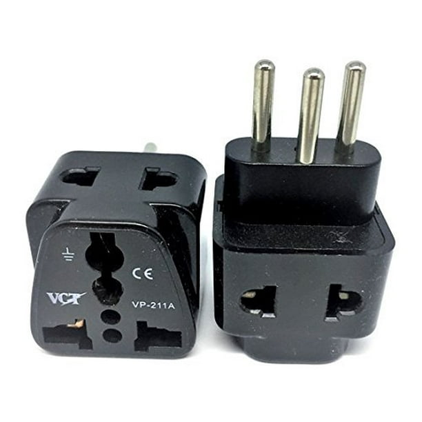 VCT Universal 2outlet Switzerland Plug Adapter Grounded USA to Switzerland Power Plug (VP211AB