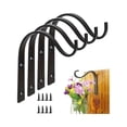 thumbnail image 2 of 4 Pack Iron Wall Hooks for Hanging Plant Lanterns, Plant Hanger Fence Metal Bracket for Bird Feeders, Wind Chimes, Mason Jar Sconces, Light Outdoor Indoor Rustic Home Decor, 3 Inch, 2 of 9