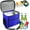 Blue, variant on Foldable cooler bag, picnic bag, cooler bag, lunch bag, ice bag, ice bag, mini foldable cooler bag, mini cooler bags, small foldable thermal bag, insulated lunch bag, cooler for picnic