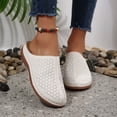 thumbnail image 2 of Wedge Sandals for Women Closed Toe Breathable Hollow out Slip on Mules Comfy Arch Support Platform Slippers Orthopedic Shoes White Size 6.5, 2 of 6
