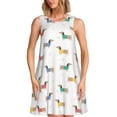 thumbnail image 1 of KLL Robes d'Été pour Femmes Motif Chiot Teckel 2025, Robes Sans Manches à Col Rond Ample avec Poches, 1 of 7
