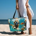 thumbnail image 6 of Pofeuu Dog Underwater Adventure Print Beach Bag,Waterproof Sandproof Beach Tote Bag, Large Capacity Foldable Beach Bags for Women, 6 of 7