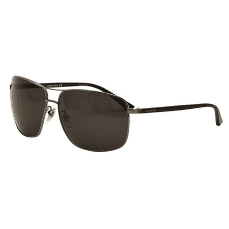Gucci Men's GG0065SK GG/0065/SK 001 Ruthenium/Black Fashion Sunglasses 66mm