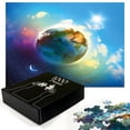 thumbnail image 3 of Ambesonne Earth Jigsaw Puzzle, Cosmos Vibrant Scenery, Heirloom-Quality Fun Activity for Family Durable Cardboard, 1000 pcs, Blue Violet, 3 of 6
