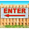 thumbnail image 1 of Enter Left Arrow Red Caps 13 oz Vinyl Banner With Metal Grommets, 1 of 4