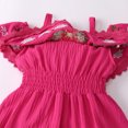 thumbnail image 5 of IBTOM CASTLE Mexican Dress for Girls Toddler Baby Cinco de Mayo Fiesta Mexican Off Shoulder Floral Embroidered Drape Casual Dress 6-9 Months Hot Pink, 5 of 8