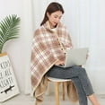 thumbnail image 2 of Wovilon Wearable Plaid Fleece Blanket With Button Nordic Shawl Blankets For Office Sleep Winter Warm Travel Sofa Bed Throw Blanket, 2 of 5