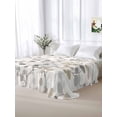 thumbnail image 5 of Gray Botanical Twim XL Size Flat Sheet, Wrinkleproof & Fadeproof Cooling Flat Bed Sheet Only, Farmhouse Spring Summer Floral Leaves Breathable Soft Bedding Top Sheets 66 x 102 Inches, 5 of 8