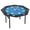 BLUE, variant on 47'' Poker Table Octagon 8 Player Foldable Chip Trays Cup Holders, Blue,Metal Legs & 8 Cup Holders, Professional Blackjack Table for Family Game Nights