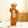 thumbnail image 6 of Lopecy-Sta ​Baby Hoodie Onesie 6-24M: Cozy Plush Romper w/ Crown Hood & Back Face Detail, Front Zipper Winter Pajamas Set, 6 of 9