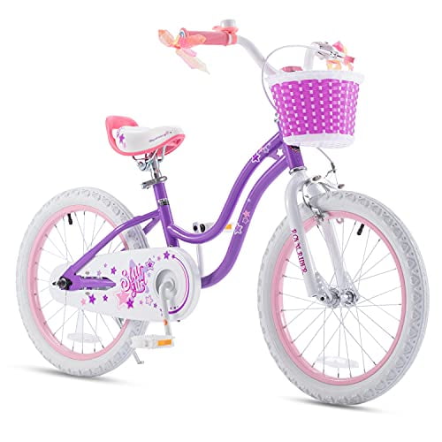 RoyalBaby Stargirl Kids Girls Bike Bicycle with Basket Training Wheels 14 Inch Purple