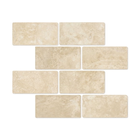 3 X 6 Durango Cream Travertine Tumbled Subway Brick Field Tile Sample