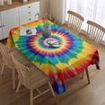 thumbnail image 2 of Colorful Rainbow Tie Dye Spiral Pattern Rectangle Tablecloth 60"x84",Waterproof Polyester Rectangle Table Cloth, Wipeable Spillproof Polyester Tablecloth for Dining, Camping, Indoor and Outdoor, 2 of 5