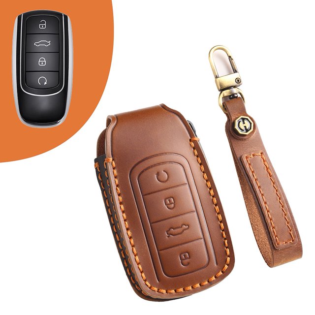 BUYISI For Chery Tiggo 8 Plus 8 Pro For Tiggo7 2021-2024 Car Key Protection Key Cover Brown