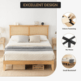 thumbnail image 6 of Bed Frame Full Size, Bohemian Platform Bed Frame with Rattan Storage Headboard, Adjustable Led Lights, Wooden Support Legs, No Box Spring Needed, Noise-Free, Easy Assembly, 6 of 6