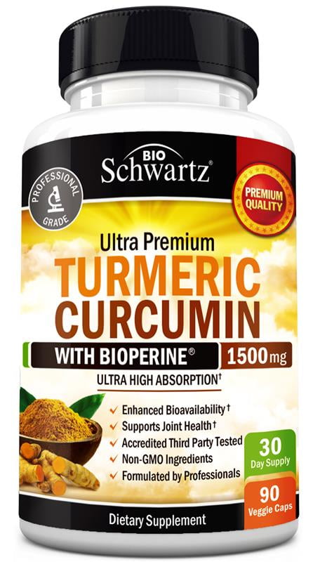BioSchwartz 1500mg Turmeric Curcumin with BioPerine Black Pepper Extract, 90 Capsules