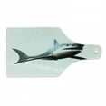 thumbnail image 1 of Shark Cutting Board, Digital Illustration of Wild Sea Creature Character Computer Art Artifical Image, Tempered Glass Cutting and Serving Board, Wine Bottle Shape, Blue Grey White, by Ambesonne, 1 of 1
