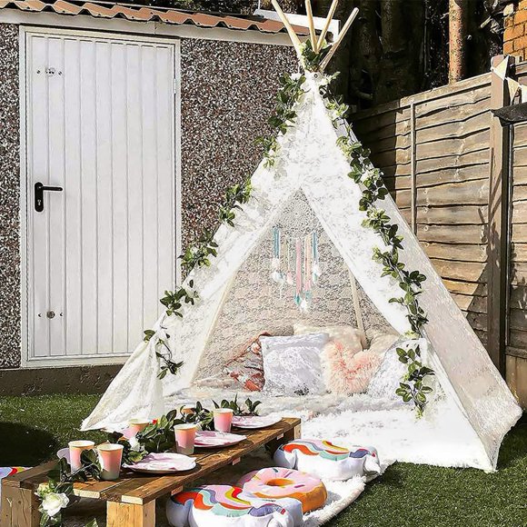 Huge Teepee, Avrsol 85 inch Height Luxury Lace Tent for Adult Super Large - Beach Tent for Party Wedding Tent