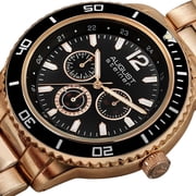 Men's Goldtone Quartz Multifunction Divers Rose-Tone Bracelet Watch