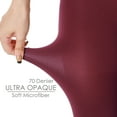 thumbnail image 4 of G&Y 2 Pairs Semi Opaque Tights for Women - 70D Microfiber Control Top Pantyhose, 1Black1Burgundy, M, 4 of 8