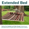 thumbnail image 4 of Sunnydaze Extra-Large 2-Person Quilted Outdoor Hammock with Spreader Bars - 450 lb Capacity - Awning Stripe, 4 of 9