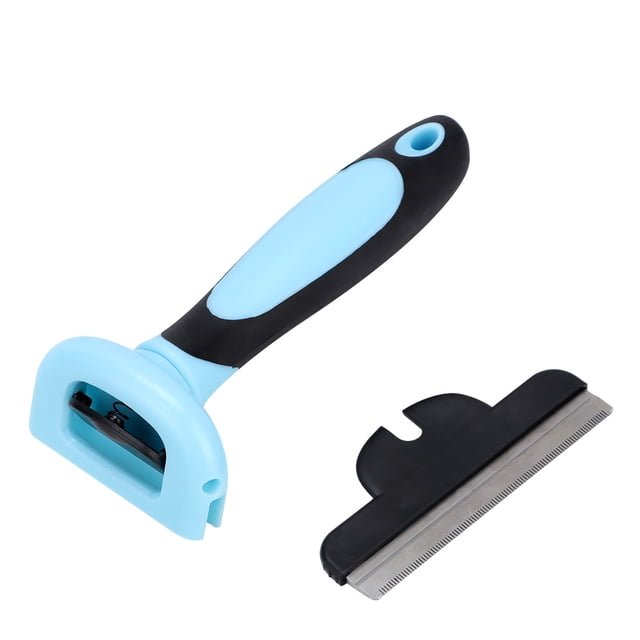 Peine de masaje para el cuidado de mascotas, herramienta de cepillo de limpieza para depilación, color azul, para gatos y perros (L)
