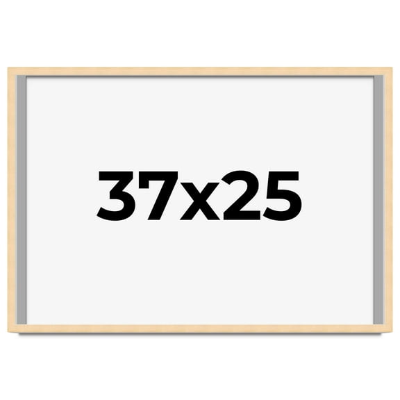 37x25 Frame Natural Wood Picture Frame | 0.75 Inch Moulding Width | with UV Acrylic Plexiglass,