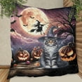 thumbnail image 3 of Spooky Halloween Night Witch Maine Coon Glowing Pumpkins Quilt Blanket Cat Lover Kitten Owner Gifts Cozy Comforter Throw Blanket - 12015, 3 of 5