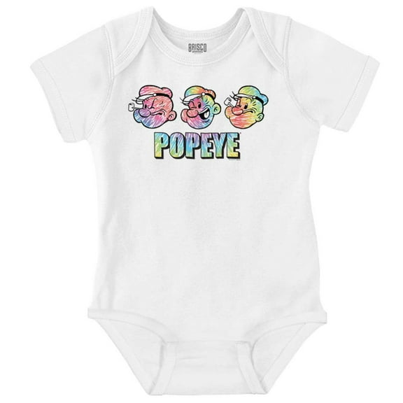Popeye the Sailor Man Face Cartoon Romper Boys or Girls Infant Baby Brisco Brands NB