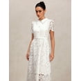 thumbnail image 4 of Vestido Tsukko Elegante de encaje de manga corta con cuello blanco, 4 of 5