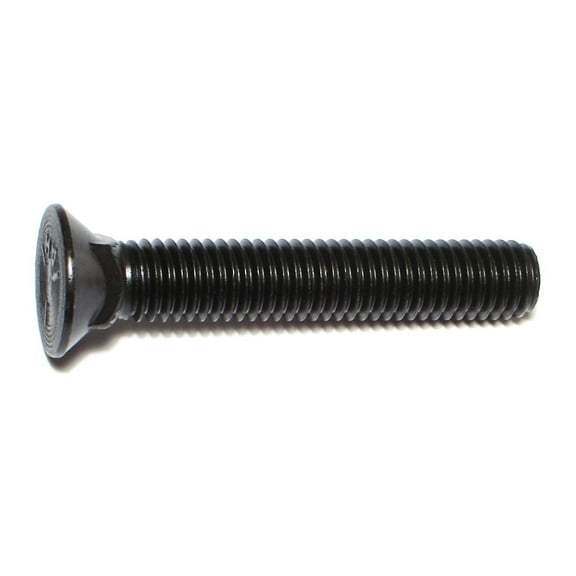 1/2"-13 x 3" Plain Grade 5 Steel Coarse Thread Flat Head Plow Bolts PBS5-182