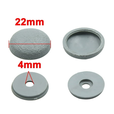 100 Set Gray 4mm Dia Nut Screw Bolt Cap Covers Interior Decoration