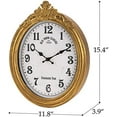 thumbnail image 5 of Vintage Wall Clock, European Style Decorative Clock Retro Oval Large Clock Silent Non-Ticking Elegant Home Decor Gold Wall Clocks Battery Operated for Living Room Bedroom, 5 of 7