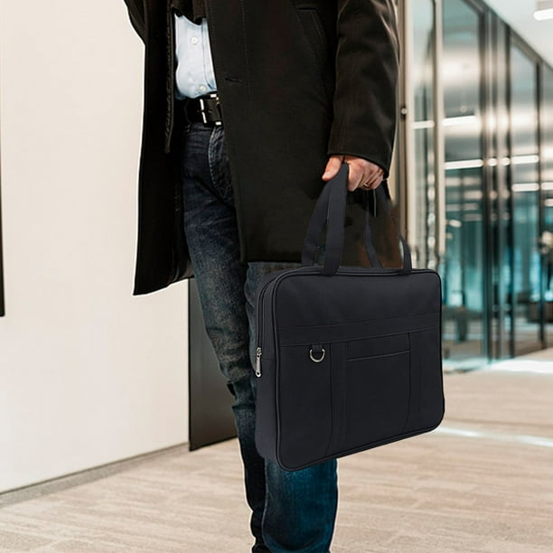 Bolsa Organizadora Para Documentos, Bolso De Hombro Para Reuniones De Oficina, Color Negro