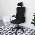 thumbnail image 2 of LAICAIW Housse de Chaise de Bureau Extensible Résistante à l'Eau Jacquard Extensible Housse de Chaise d'Ordinateur pour Chaises de Bureau TG Noir, 2 of 7