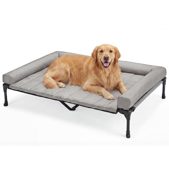 Veehoo Cooling Elevated Dog Bed Waterproof Removable Pillow-Top Mat, Dog Sofa Bed, XLarge, Grey