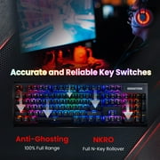 Gigastone GK-12 Mechanical Keyboard, Tactile Brown Switch, RGB LED Rainbow Backlit Gaming Keyboard, Precise Tactile Feedback, Full Anti-Ghosting, Full Size 104 Keys, Black