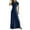 Navy, variant on Long Maxi Shirt Dresses for Women, Plus Size Button Shirt Denim Dress, Short Sleeve Slim Fitting Side Split Maxi Dress Maxi Dresses for Women Black 4XL