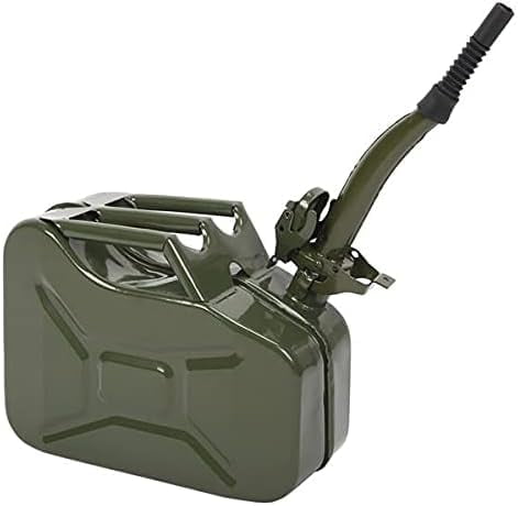 10L Portable Fuel Storage Can with Spout, Heavy Duty Metal Container for Petrol, Diesel, Gasoline – Leak-Proof, with Locking Lid & Carry Handle for Garage, Farm, Industrial Use